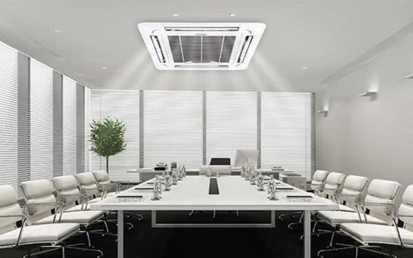 Điều hòa âm trần cassette tại một văn phòng